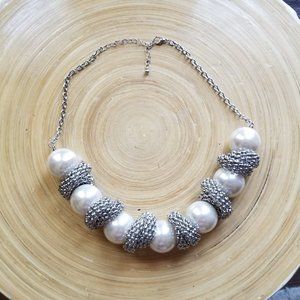 3/$20 Fashion Jewelry Faux Pearl/Silver Necklace